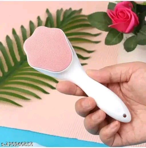 1 Pack Face Scrubber Exfoliating Brush, Manual Handheld Facial Cleansing Brush Blackhead Scrubber, Soft Food Grade Silicone bristles for Face Skincare